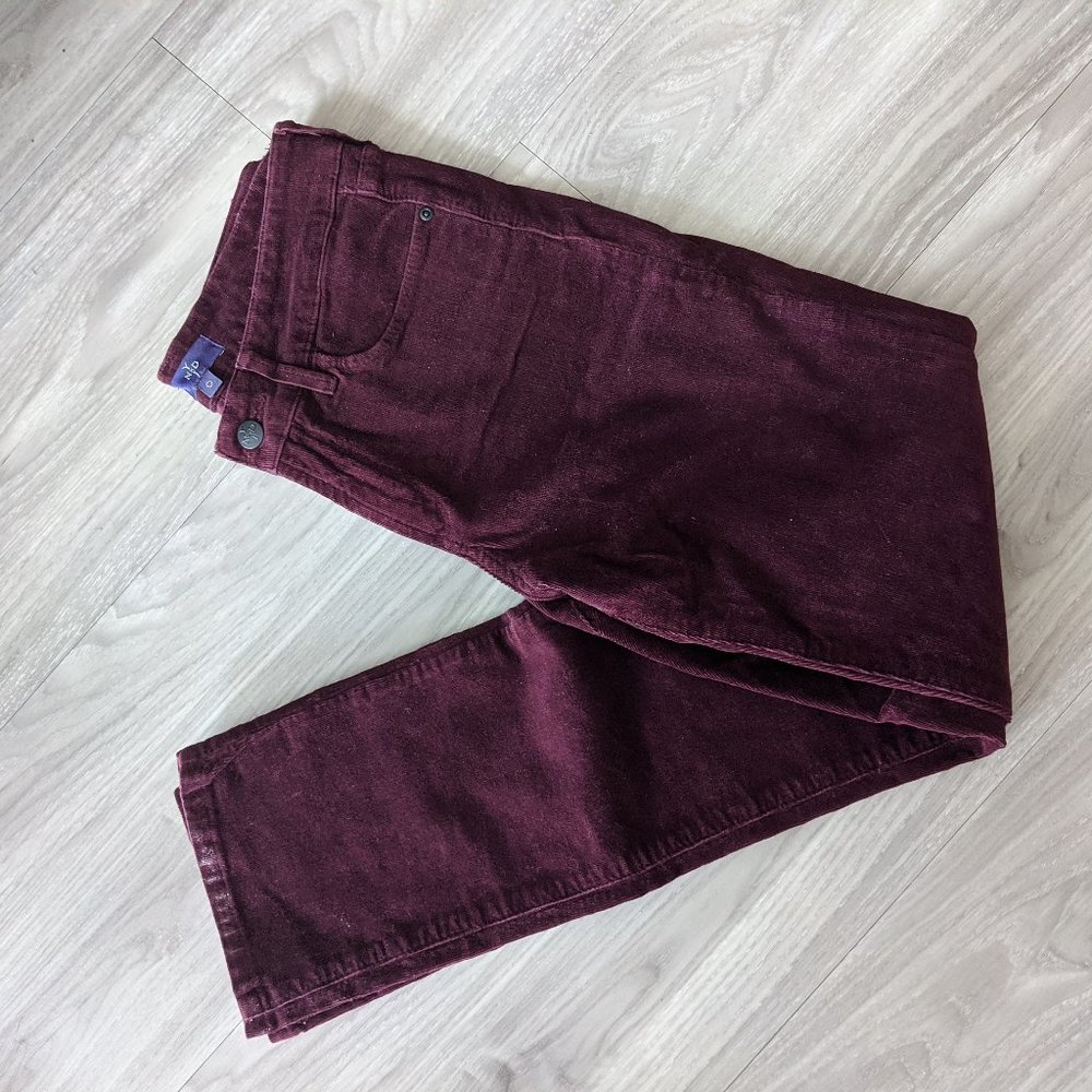 NYDJ Skinny Maroon Corduroy Pants | 0